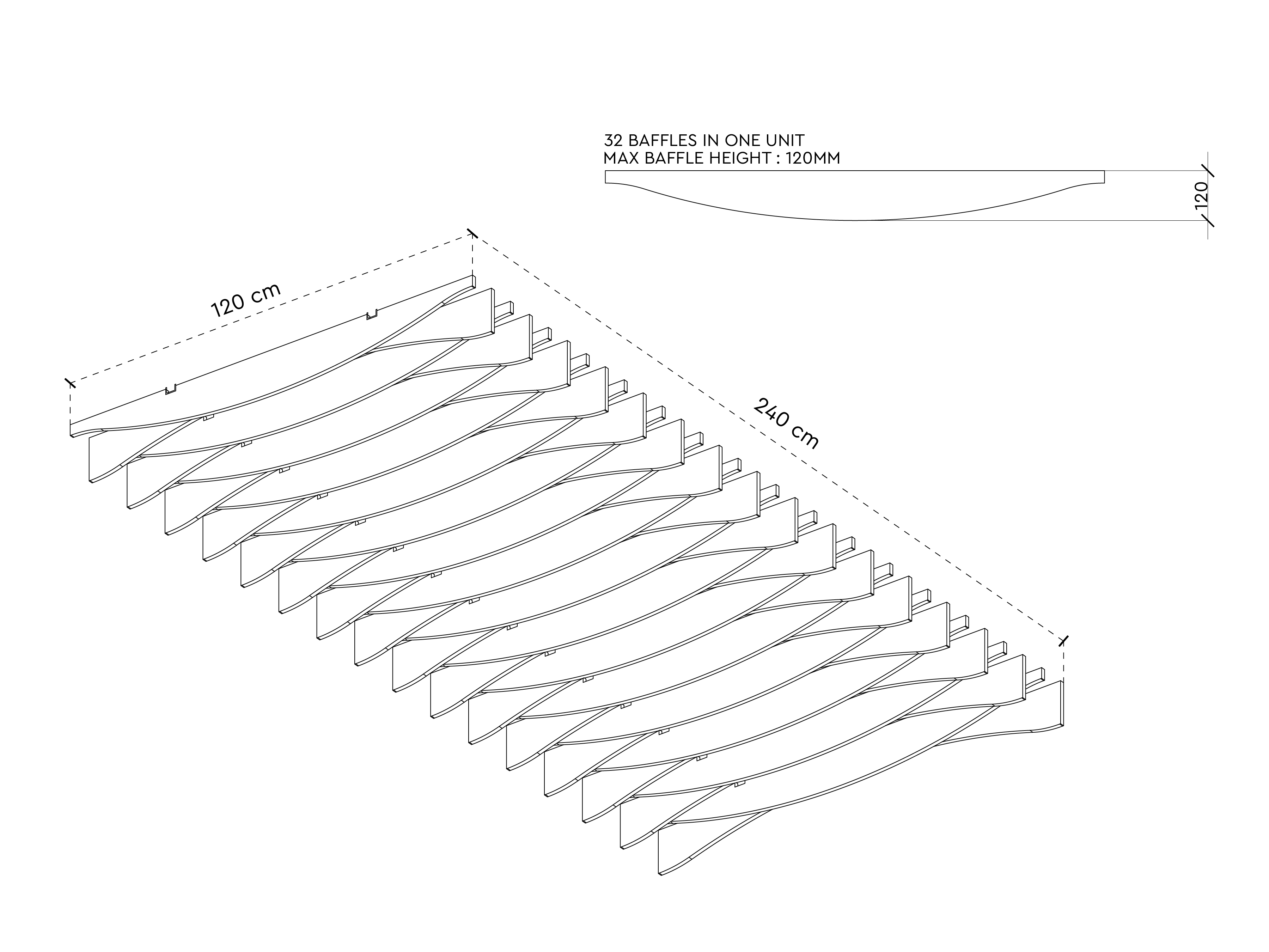 Ceiling Baffles - Half Arc
