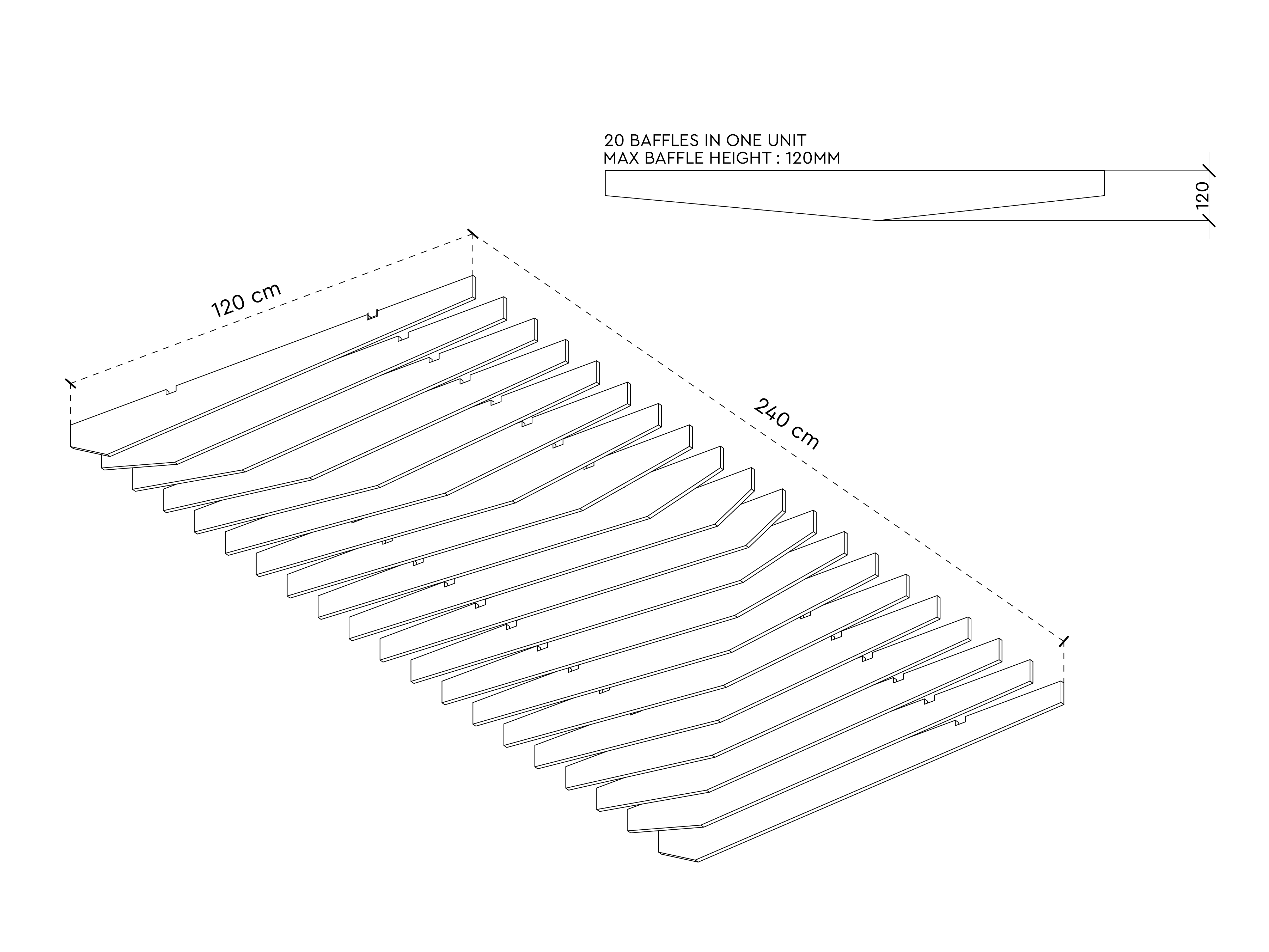 Ceiling Baffles - Pointy