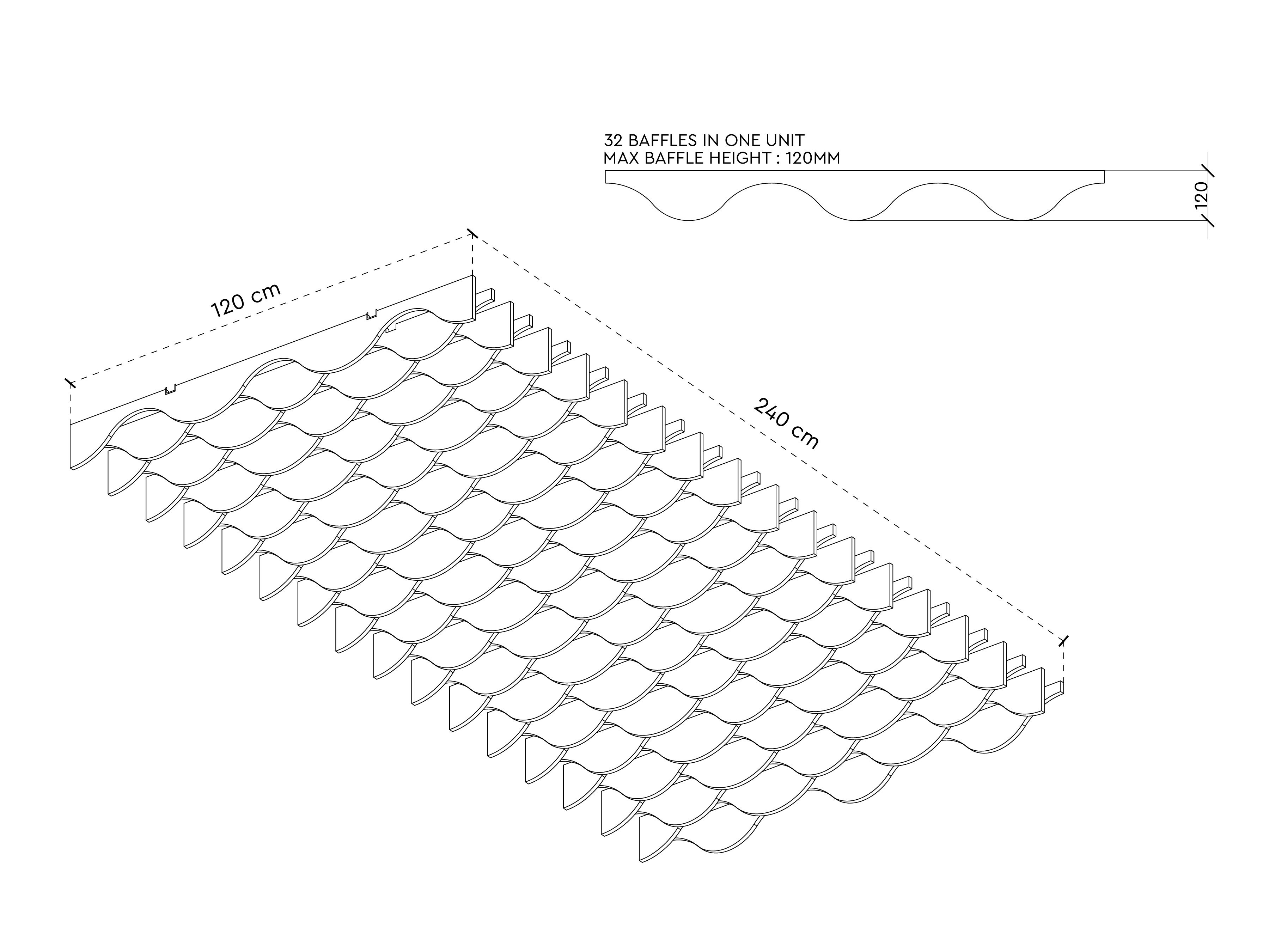 Ceiling Baffles - Alternating