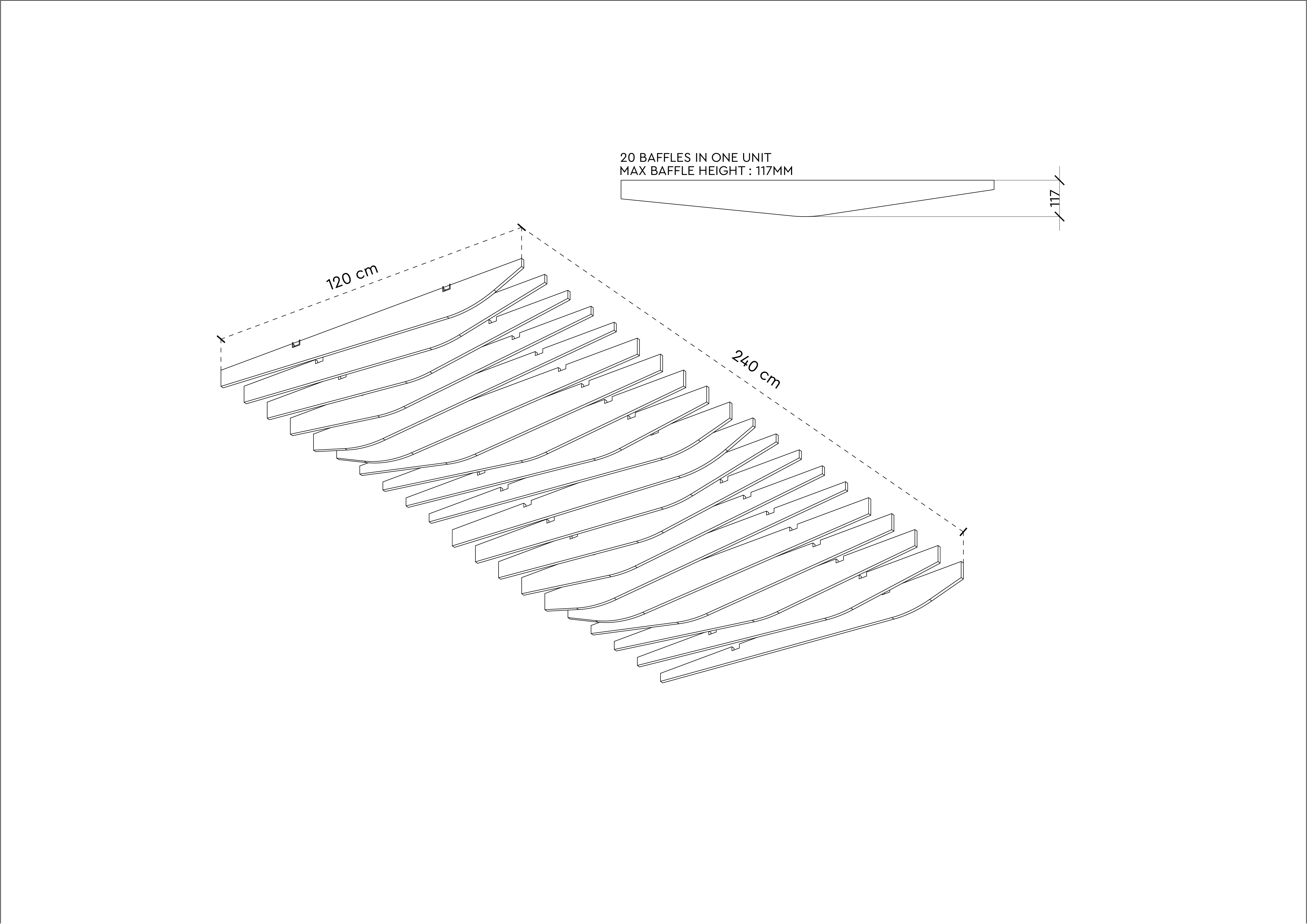 Ceiling Baffles - Alternating Pointy